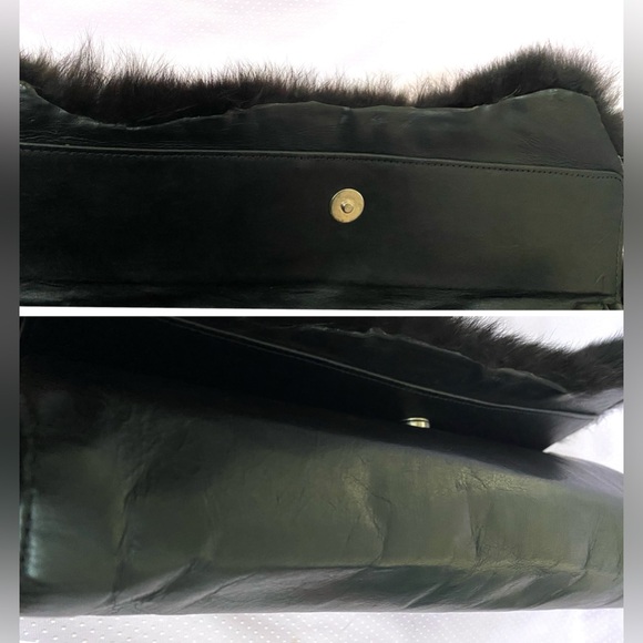 Michelle Monroe vintage leather and fur clutch(RARE) - Picture 9 of 12
